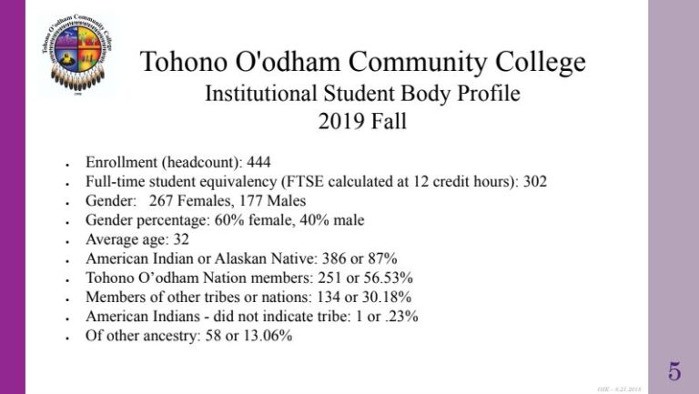 TOCC Student Body Profile Slide 5